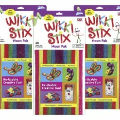 Wikki Stix Wax Set, 8 Inches, Assorted Neon Colors, Set Of 144