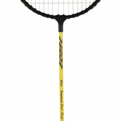 Sportime Yeller Steel-Strung Badminton Racquet, 26 Inches, Black/Yellow