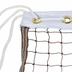 Sportime Deluxe Badminton Net, 22 X 2-1/2 Feet, Braided Rope Cable, Brown Net -schoolspecialty store 008978 D ecommfullsize