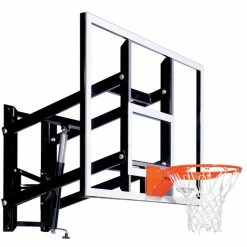 Goalsetter Adjustable Wall Mount Basketball Goal System With Acrylic Board, 72 X 42 Inches Backboard, Steel Backboard