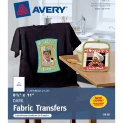 Avery T-Shirt Transfers For Dark Colors, 8-1/2 X 11 Inches, Pack Of 5