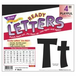 TREND Enterprises, Inc. Trend Enterprises Playful Ready Letters, 4 Inches, Black, Set Of 216
