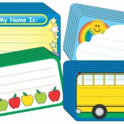 Creative Shapes Etc LLC Creative Shapes Name Tags/Labels, 1-5/8 X 3-1/4 Inches, Assorted Designs, Set Of 144