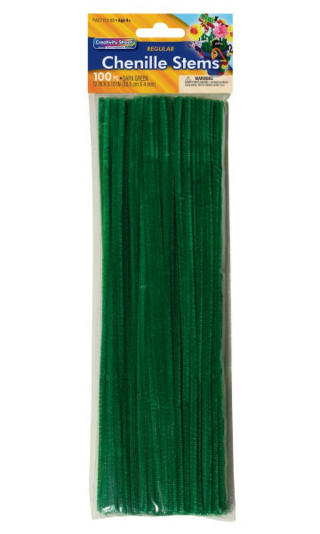 Creativity Street Standard Chenille Stems, 1/8 X 12 Inches, Dark Green, Pack Of 100 3 Creativity Street Standard Chenille Stems, 1/8 X 12 Inches, Dark Green, Pack Of 100