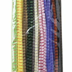 Creativity Street Jumbo Striped Chenille Stems, 1/4 X 12 Inches, Various Colors, Set Of 100