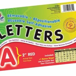 Pacon Self-Adhesive Reusable Letters, 2 Inches, Red, 159 Pieces