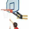 Bison QwikChange Basketball Shooting Station With Fan Shaped Backboard, 48 X 36 Inch Backboard, Steel, Graphite Backboard -schoolspecialty store 1275143 ecommfullsize
