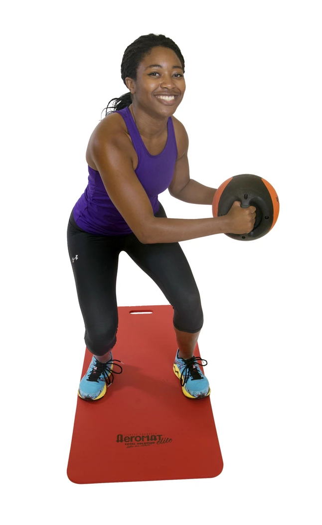 AeroMat Dual Grip Power Medicine Ball, 6 Pounds, Red And Black 5 AeroMat Dual Grip Power Medicine Ball, 6 Pounds, Red And Black - Image 3