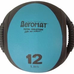 Aeromat Dual Grip Power Medicine Ball, 12 Pounds, Teal And Black