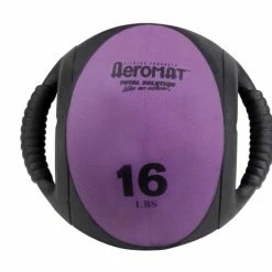 Aeromat Dual Grip Power Medicine Ball, 16 Pounds, Purple And Black