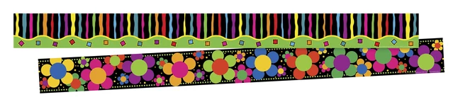 Barker Creek Tie-Dye, Neon Stripe, Retro And Red & White Dot In The Groove Trimmer, 3 X 35 Inches, Set Of 4 5 Barker Creek Tie-Dye, Neon Stripe, Retro And Red & White Dot In The Groove Trimmer, 3 X 35 Inches, Set Of 4 - Image 3