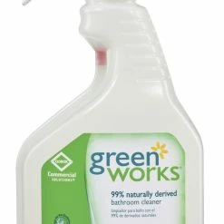 Green Works Biodegradable Bathroom Cleaner, 24 Ounce Spray, Natural/White