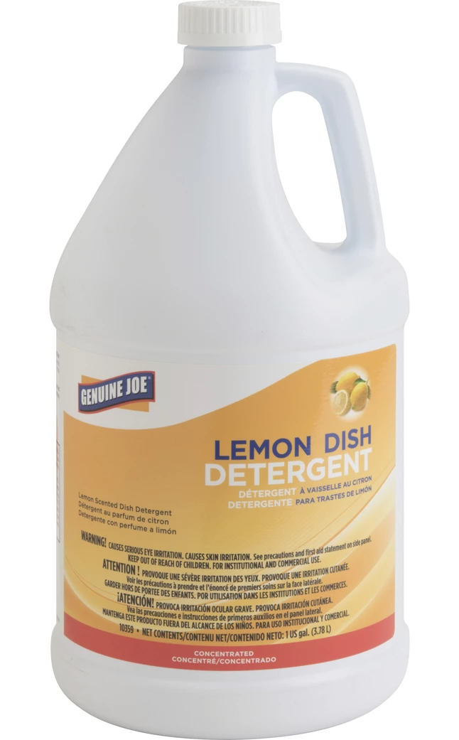 Genuine Joe Professional Strength Dishwashing Liquid, 1 Gal, Lemon Scent, White 3 Genuine Joe Professional Strength Dishwashing Liquid, 1 Gal, Lemon Scent, White