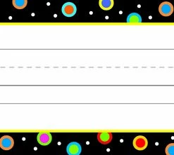 Creative Teaching Press Dots On Black Name Plates, 9-1/2 X 3-1/4 Inches, Pack Of 36