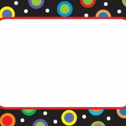 Creative Teaching Press Dots On Black Name Tags, 3-1/2 X 2-1/2 Inches, Pack Of 36