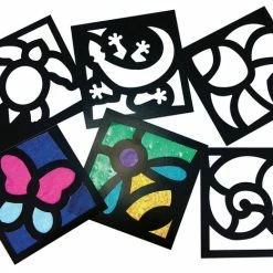 Roylco Stained Glass Frames, 6 X 6 Inches, Air, Land And Water Creatures, 24 Pieces
