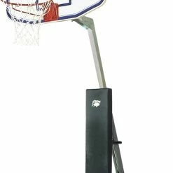 Bison Club Court Portable Basketball System With Fan Shaped Graphite Backboard, 48 X 36 Inch Backboard, Black