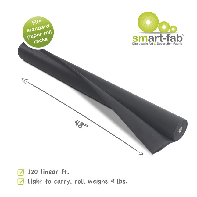 Smart-Fab Non-Woven Fabric Roll, 48 Inches X 120 Feet, Black, Each 4 Smart-Fab Non-Woven Fabric Roll, 48 Inches X 120 Feet, Black, Each - Image 2