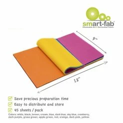 Smart-Fab Fabric Weatherproof Cut Sheet, 9 X 12 Inches, Assorted Color, Pack Of 45 -schoolspecialty store 1430807 A ecommfullsize