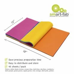 Smart-Fab Fabric Weatherproof Cut Sheet, 12 X 18 Inches, Assorted Color, Pack Of 45 -schoolspecialty store 1430810 A ecommfullsize