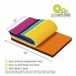 Smart-Fab Fabric Weatherproof Cut Sheet, 12 X 18 Inches, Assorted Color, Pack Of 270 -schoolspecialty store 1468238 C ecommfullsize