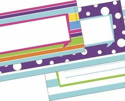 Barker Creek Happy Double-Sided Name Plates, Pack Of 36