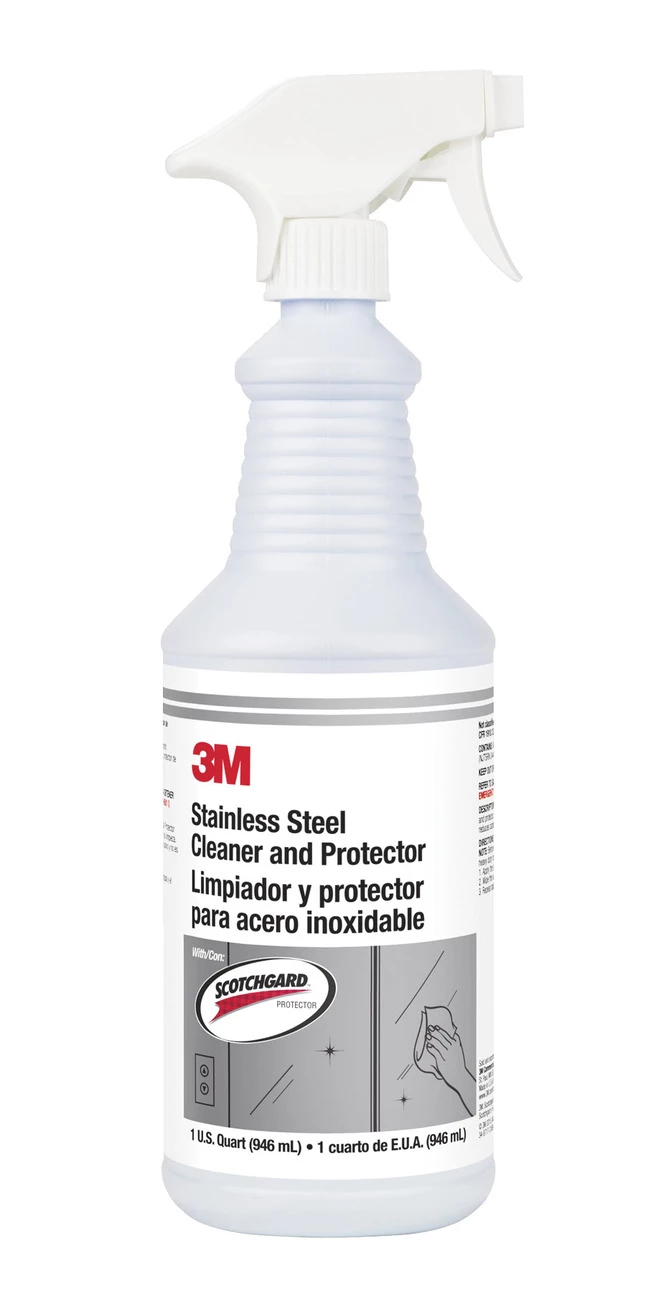 3M Company 3M Stainless Steel Cleaner & Protector With Scotchgard, Quart Size Bottles, Case Of 6 3 3M Company 3M Stainless Steel Cleaner & Protector With Scotchgard, Quart Size Bottles, Case Of 6