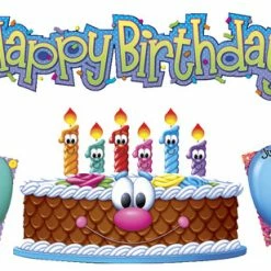 Eureka Mini Birthday Bulletin Board Set, 8 Panels, 26 X 6-1/2 Inches, 24 Pieces