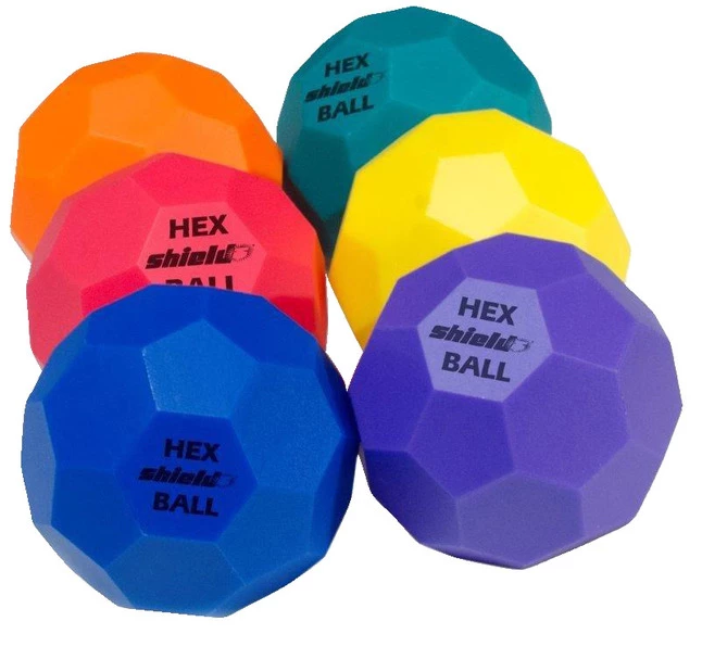 Shield Hex Balls, Set Of 6, Assorted Colors 3 Shield Hex Balls, Set Of 6, Assorted Colors