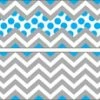 Barker Creek Chevron Gray/Blue Double Sided Trimmer, 3 X 35 Inches, Pack Of 12