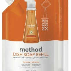Method Clementine Scent Dish Soap Refill, 36 Ounces, Orange