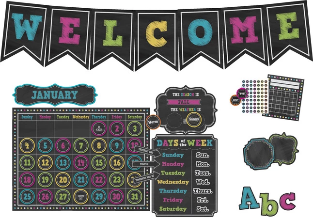 Teacher Created Resources Chalkboard Brights Bulletin Board Set 3 Teacher Created Resources Chalkboard Brights Bulletin Board Set