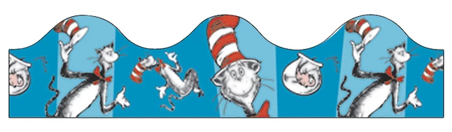 Eureka Dr. Seuss Cat In The Hat Décor Trim, Blue, 37 Inches, 12 Strips 3 Eureka Dr. Seuss Cat In The Hat Décor Trim, Blue, 37 Inches, 12 Strips