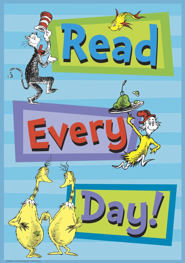 Eureka Dr. Seuss Read Every Day Poster, 13 X 19 Inches 3 Eureka Dr. Seuss Read Every Day Poster, 13 X 19 Inches