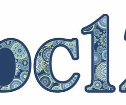 Eureka Blue Harmony Deco Letters, Circle Print, 2-3/5 And 3-4/5 Inches, 217 Pieces
