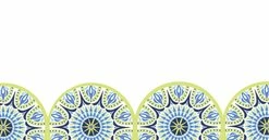 Eureka Blue Harmony Extra Wide Deco Trim, Half Mandala Design, 37 Inches, 12 Strips