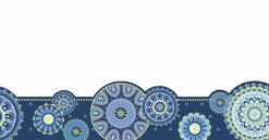 Eureka Blue Harmony Extra Wide Deco Trim, Mandala Print, 37 Feet