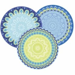 Eureka Blue Harmony Round Paper Cut-Outs, 3 Assorted Colors, Pack Of 36