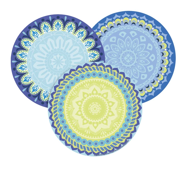 Eureka Blue Harmony Round Paper Cut-Outs, 3 Assorted Colors, Pack Of 36 3 Eureka Blue Harmony Round Paper Cut-Outs, 3 Assorted Colors, Pack Of 36