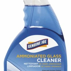 Genuine Joe Glass Cleaner, Ammoniated, Spray Bottle, 32 Oz, Dark Blue