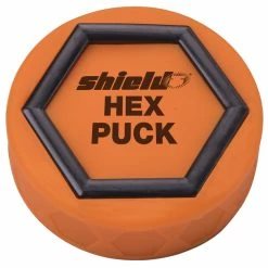 Shield Hex Puck, Orange And Black