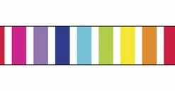 Schoolgirl Style Straight Border, Rainbow Stripes, 36 Feet X 3 Inches, Pack Of 12