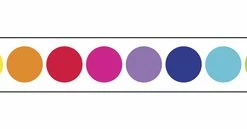 Schoolgirl Style Straight Border, Rainbow Big Dots, 36 Feet X 3 Inches, Pack Of 12