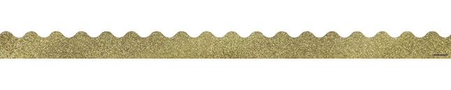 Carson Dellosa Scalloped Borders, Gold Glitter, 3 Feet X 2-1/4 Inches Each, 13 Strips 3 Carson Dellosa Scalloped Borders, Gold Glitter, 3 Feet X 2-1/4 Inches Each, 13 Strips