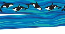 Barker Creek Double Sided Trimmer, Sea And Sky Whales, 3 X 35 Inches, 12 Strips