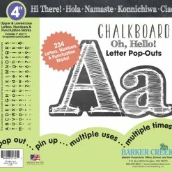 Barker Creek Chalkboard Letter Pop-Outs, 4 Inches, Set Of 234
