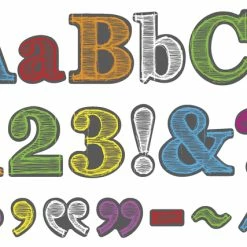 Barker Creek Rainbow Chalkboard Letter Pop-Outs, 4 Inches, Set Of 234 -schoolspecialty store 2004961 D ecommfullsize