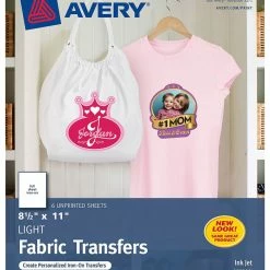 Avery 3271 Light Fabric Transfers, Matte, 8-1/2 X 11 Inch, 6 Transfers