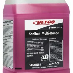 Betco Corp Symplicity Sanibet MultiRange Sanitizer, Concentrated, FastDraw, 1 Gallon, Pink