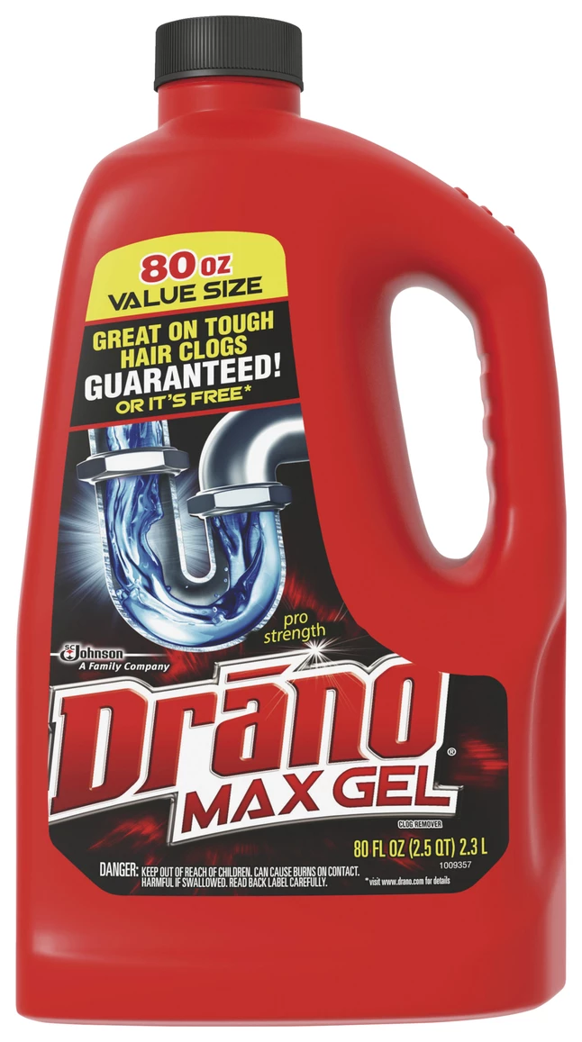 Drano Max Gel Clog Remover, Professional Strength, 80 Fluid Ounces, 3 Drano Max Gel Clog Remover, Professional Strength, 80 Fluid Ounces,